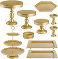 Hedume Set of 10 Cake Stand, Metal Cupcake Stand Set with Multiple Combination Styles, Dessert Plate Cake Serving Tray Candy Fruit Display Tower for Wedding, Birthday Party, Baby Shower, Anniversary by Hedume
