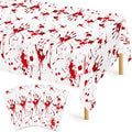 4 Pcs Bloody Table Cloth Halloween 54" x 108" Plastic Disposable Tablecover by QZYL