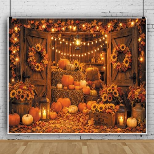 12x10ft Fall Backdrops for Photography Rustic Harvest Thanksgiving Backdrop by Lexfvpoo