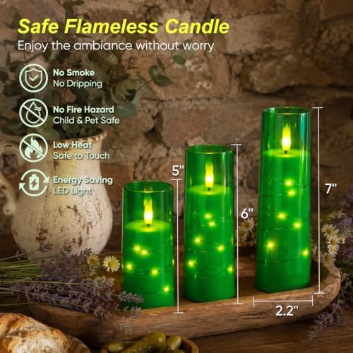 Raycare 7 Pack Flameless Battery Operated Pillar Candles with Remote Timer - Image 3