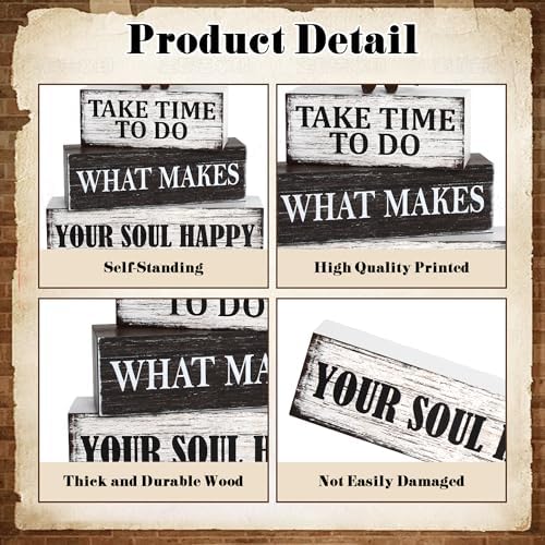 4 Pcs Inspirational Wooden Tiered Tray Decor, Motivational Decoration Gifts - Image 4