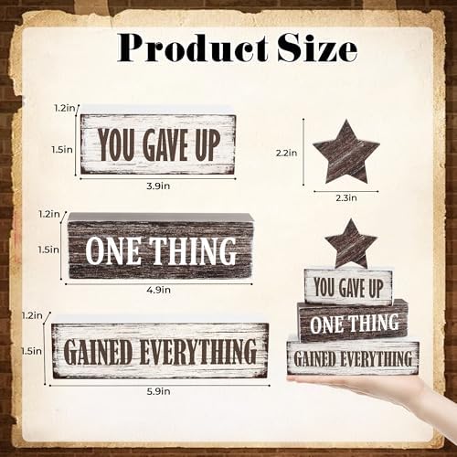 4 Pcs Sober Anniversary Wooden Tiered Tray Decor, Soberversary Gifts - Image 2