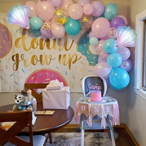 Mermaid Balloons, Pastel Pale Pink Light Purple Lilac Teal Pearl White Balloons with Seashell Foil Balloon Confetti Balloon for Girls Kid Sea Birthday Party Ocean Under The Sea Baby Shower Decorations - Image 6