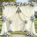 50x10ft Ivory Backdrop Curtain Panels for Parties - Wrinkle Free Polyester Photo Curtain Backdrop Wedding Back Drop Fabric Drapes for Party Decorations Background for Photography by WishCare