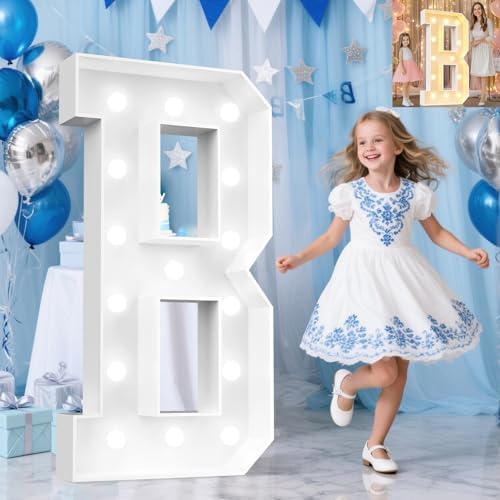 Pooqla 4 FT Marquee Letters, Light Up Letter B, Cool White and Warm White by Pooqla
