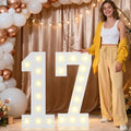 Pooqla 2.4FT Light Up Numbers for 17 Year Old Boy Girl Gifts, Marquee Numbers 2.4 Feet Tall Party Decor for Her Him, Mosaic Big Sign for 17th Birthday Decoration Backdrop, Warm White Large Number 17 by Pooqla