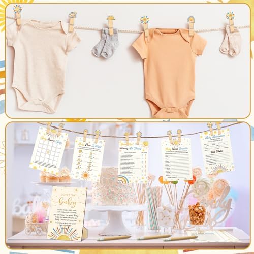 Patelai 321 Pcs Here Comes The Son Baby Shower Decorations Games Supplies - Image 6
