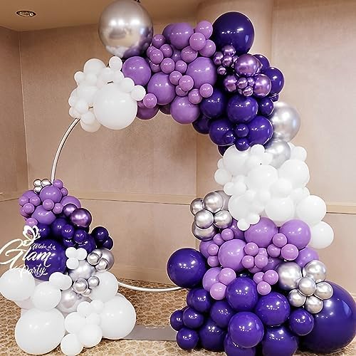 Voircoloria 110pcs Dark Purple Deep Purple Latex Party Balloons, 12inch - Image 4