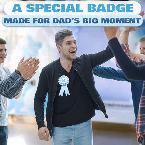 Mom to Be Sash and Dad to Be Pin 2 Pcs Baby Shower Decorations Boy Blue - Image 6