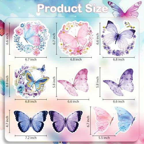 Butterfly Party Decorations - 46 Pieces Pink Purple Butterfly Hanging Swirl Spring Summer Themed Ceiling Decor for Girl Baby Shower Birthday Wedding Fairy Party Supplies - Image 7