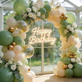 Sage Green and Gold Balloon Arch Kit 129 PCS by Vanjehou