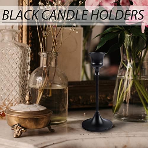 Candlestick Holders,Taper Candle Holder for Candlesticks Black Candelabra Candle Holder Vintage Candle Stick Candle Holders for Fireplace Party Dining Home - Image 2