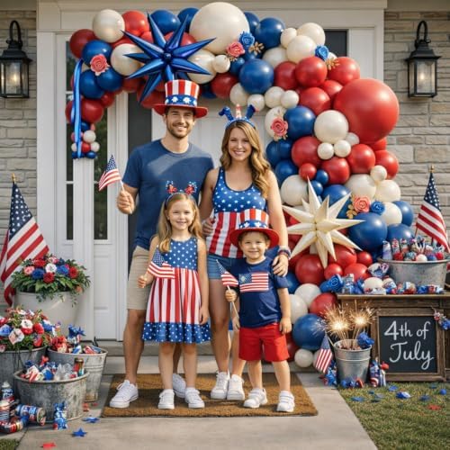 Tesochye Red White and Blue Balloon Arch Kit,Patriotic Balloon Arch Kit - Image 3