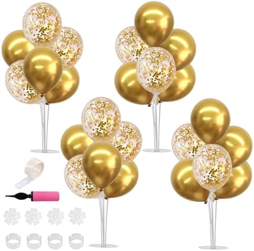 TONIFUL 4 Set Gold Balloon Stand Balloon Centerpieces for Table Decoration by TONIFUL