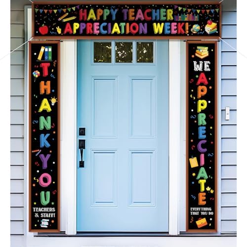 Smoothnovelty 3 Pcs Multicolor Teacher Appreciation Week Banner by SmoothNovelty