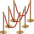 Ferraycle 6 Pcs 2026 Wedding Stanchions and Velvet Ropes Set, Gold by Ferraycle