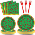 100 Pcs Chili Cook Off Party Plates and Napkins Set Pepper Birthday Decorations Mexican Party Supplies Mayo Tableware Fiesta Themed Party Favors for Red Chili Party Decorations Serves 25 by Qyeahkj