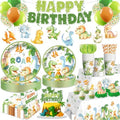 213Pcs Dinosaur Birthday Party Decorations Tableware Set, 25 Serves by Unknown