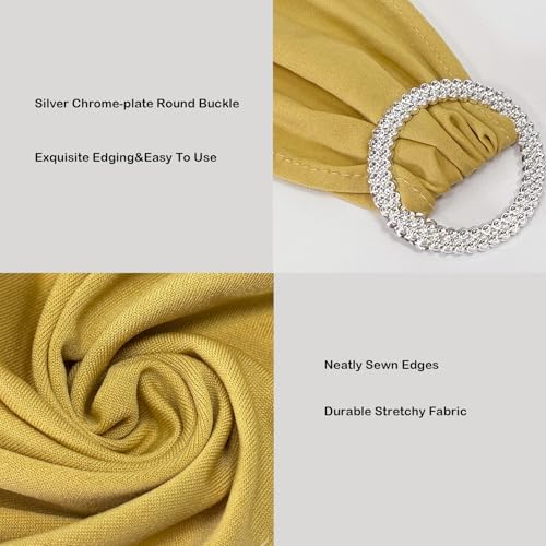 Spandex Chair Sashes Bands, Gold, 50PCS - Image 5