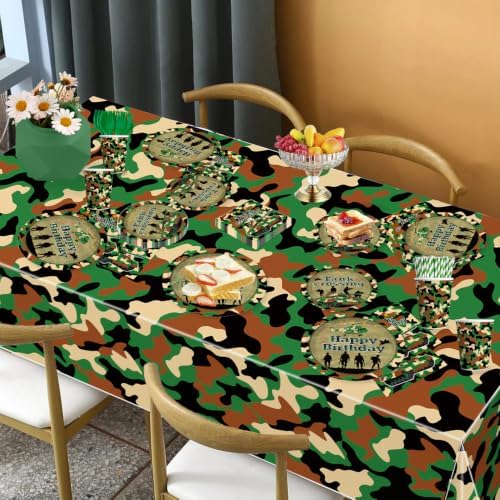 198Pcs Yingoto Army Birthday Party Decorations Tableware Set, Serves 25 - Image 6