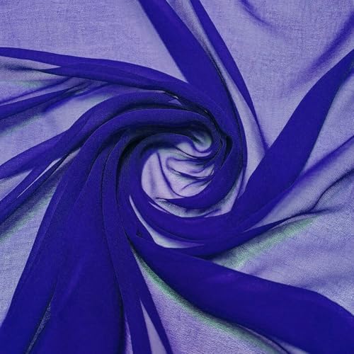 100 Yard Chiffon Fabrics, 44" Wide, Lightweight, Sheer – Royal Blue - Image 3