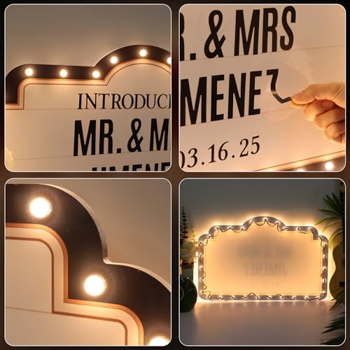 20IN Wedding Bottle Service Sign, Personalized Wedding Entrance Props Led Marquee Sign for Reception, Custom Light up Marquee Sign with Stickers for Bridal Engagement Anniversary Nightclub Gift - Image 5