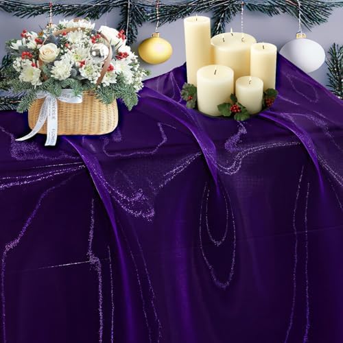 70 Yard Organza Fabric 44" Wide for Wedding Event Décor - Cadbury Purple by MDS