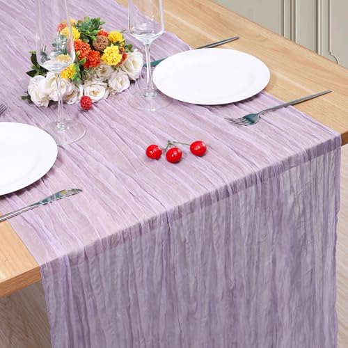 1 Pack Cheesecloth Table Runner 10Ft Christmas Gauze Boho Table Runners for Wedding Decor Bridal Shower Decorations Baby Shower Party(35" x 120") by Home