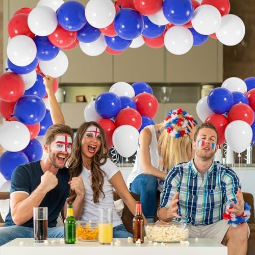 100pcs Red White and Blue Balloons, 12 inch Independence Day Patriotic Balloons for 4th of July Graduation Baseball Birthday Party Decorations - Image 4