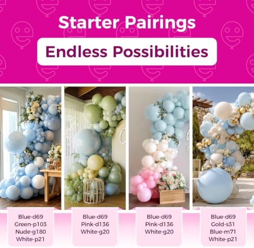 Pastel Blue Latex Party Latex Round Balloons 36 Inch 8 Pack - Image 5
