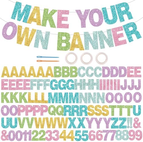 BEISHIDA Glitter Macaron 116 PCS A-Z DIY Letter Custom Banner Party Decor by Beishida