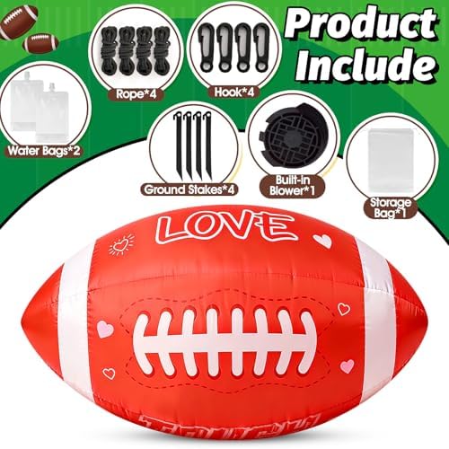 5FT Large Red Football Inflatable for Game Day Yard Decoration - Image 4
