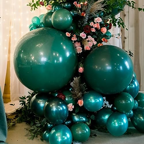 Voircoloria 110pcs Dark Green Latex Party Balloons, 12inch - Image 5