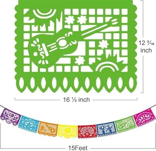 Asoulin 6 PCS Papel Picado Dia De Los Muertos, Mexican Party Decorations - Image 2