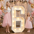 Large 4FT Marquee Light Up Numbers 6 for Party Decorations by NANXU