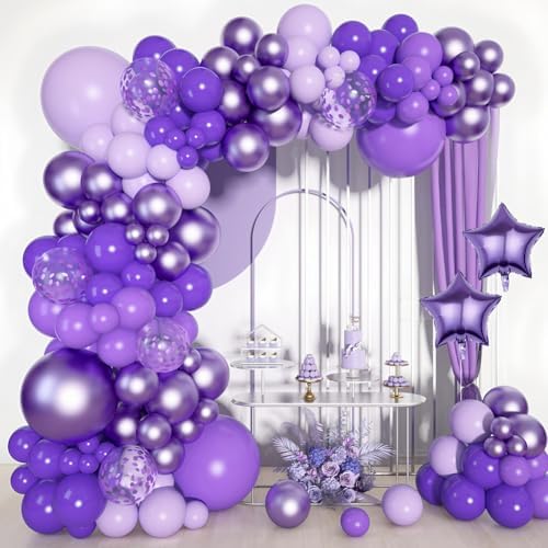 300 Pcs Purple Balloons 5 Inch Metallic Chrome Purple Pastel Macaron Light Lavender Assorted Colors Latex Balloon for Girl Birthday Wedding Anniversary Baby Shower Princess Party Decoration - Image 6