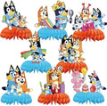 Bluey Birthday Party Supplies , 8Pcs Honeycomb Centerpieces for Dog animen Decorations, Double Sided Table Decorations Centerpieces Party. by ZKTIA