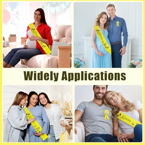 MILVOWOC 2 Pack Baby Shower Sash Set, Yellow - Image 5