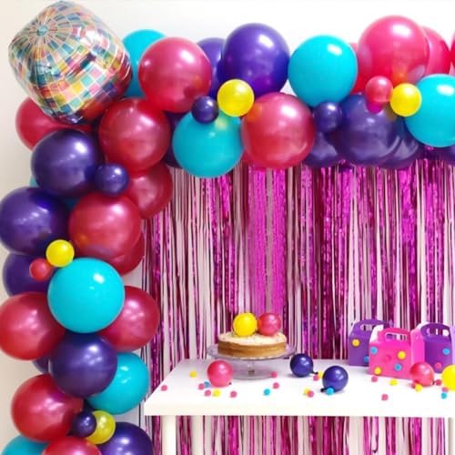 Rainbow Balloons, 50 Pcs Pink Purple Blue for Girls Birthday Decorations - Image 5