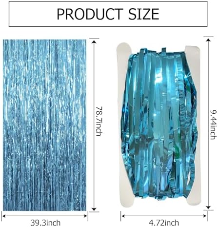 2 Pack Blue Backdrop Curtain Tinsel Streamers Ocean Themed Decor Birthday Party Decorations Foil Fringe Backdrop Graduation Baby Shower Bachelorette Winter Party Decorations Supplies - Image 7