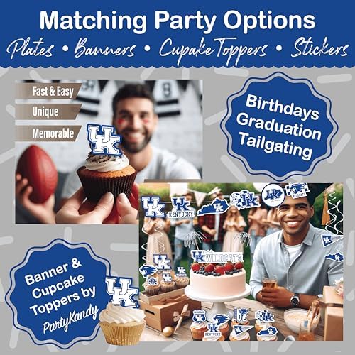 University of Kentucky Wildcats Table Cloth Plates Napkins Party 37 Pc - Image 6