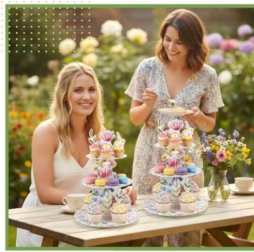 2Pcs 3 Tier Wildflower Party Cupcake Stand Decoration - Image 5