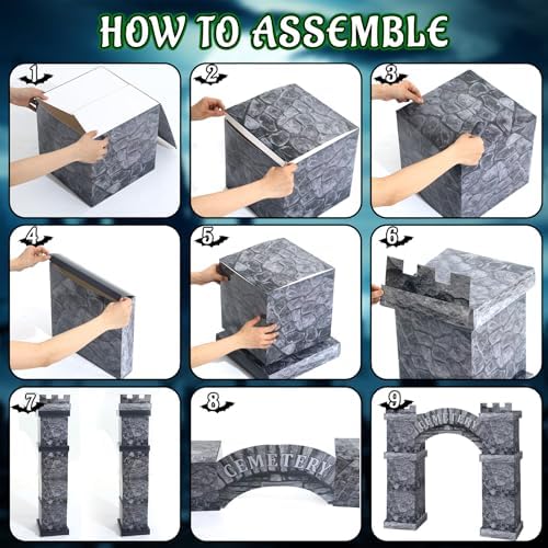 Bucherry 15 Pcs Halloween Cemetery Graveyard Decor Trunk or Treat Kit - Image 3