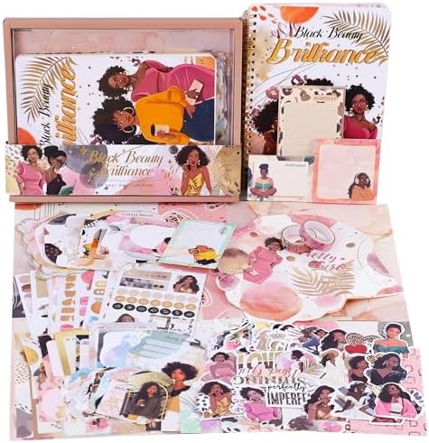 Black Girl Weekly Planner Gift Set - 52 Weeks Undated Planner with 190+ Stickers, Washi Tape, Journal Supplies & Accessories for Teen Girls - Inspirational Productivity Organization Kit, Present Box by VYRANA