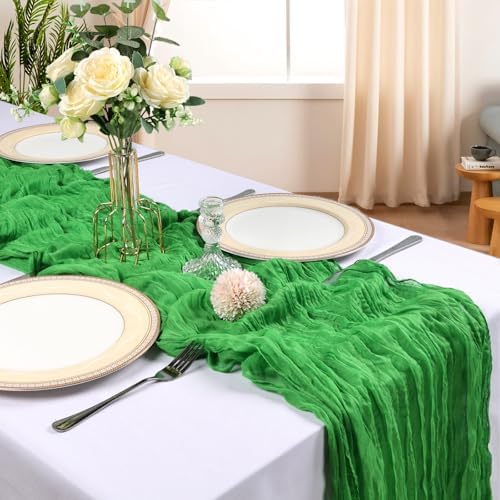 6 Pack 10Ft Green Cheesecloth Table Runner 23 x 120 Inch - Image 2