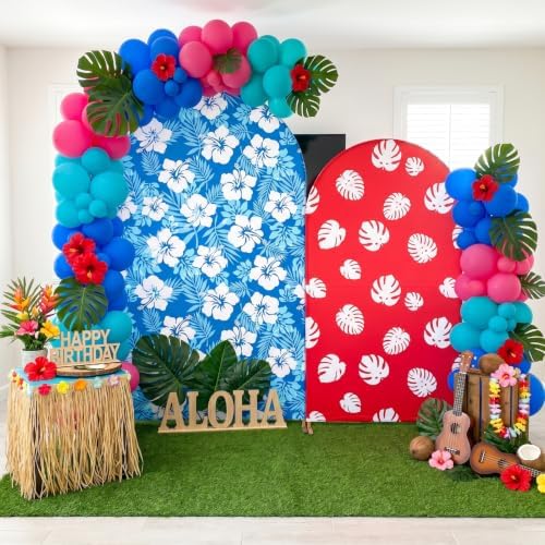2 Set 6ft 7.2 ft Hawaiian Arch Backdrop Covers by Hillsuren