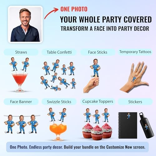 Bleu Reign Custom Face Office Corporate Party Face Banner | Photo Decor - Image 3