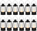 12Pcs Mini Lantern for Cowboy Halloween Christmas Wedding, Black 6" Candle Lantern with Flickering LED for Camping Western Party Decorations, Table Centerpiece, Hanging Lamp Ornaments Bulk by ReperlaSpecialMiniSmallLanternDecoration
