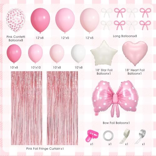 Pink Bow Birthday Party Decorations Coquette Bow Decoration for Women Girls - Image 3