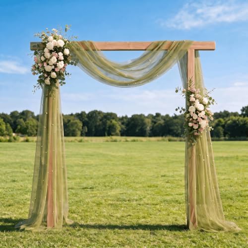 Artoid Mode 3-Pack Pearl Green Gauze Table Runner 10FT Home Decor - Image 4
